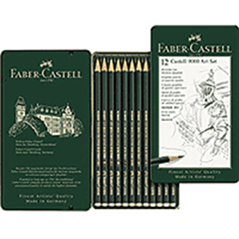 Faber Castell, 9000, Graphite, Drawing, Art Pencil, 12 Count, Tin Set